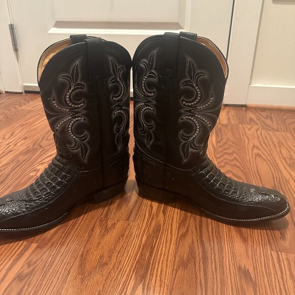El Patron Men Alligator Leather CowBoy Boots - Picture 8 of 12